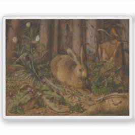 Hans Hoffmann - Ein Hase im Wald Aufkleber