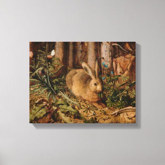 Hans Hoffmann ein Hase im Wald Leinwanddruck (Vorderseite)