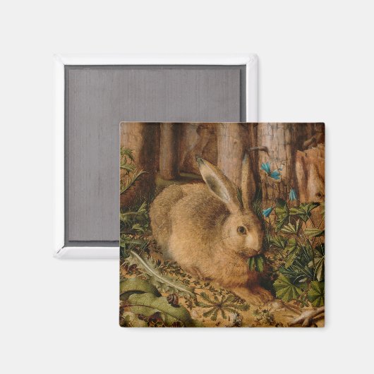 Hans Hoffmann ein Hase im Wald Magnet (Vorderseite/Rückseite)