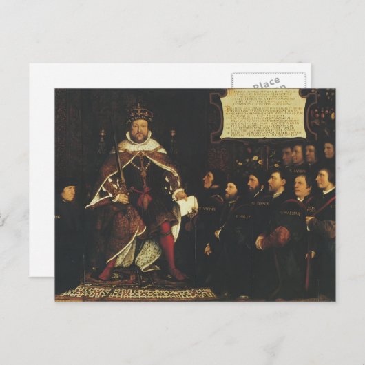 Hans Holbein-Henry VIII. Übergabe einer Charta Postkarte (Vorne/Hinten)