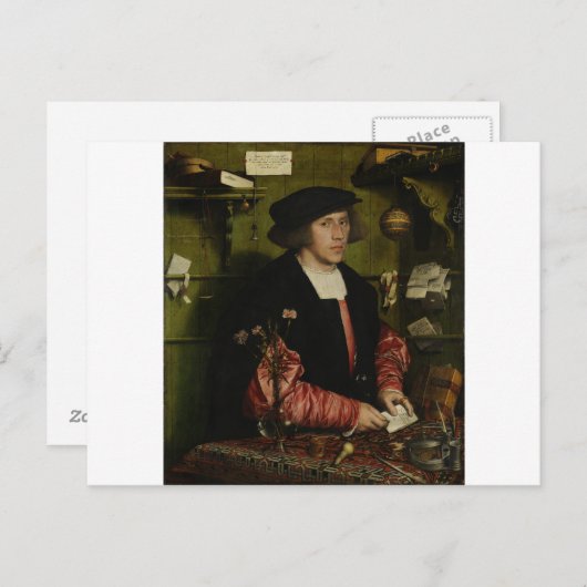Hans Holbein the Young - The Merchant Georg Gisz Postkarte (Vorne/Hinten)
