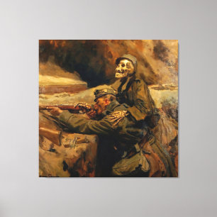 Hans Larwin - Soldat und Tod (1917) Leinwanddruck
