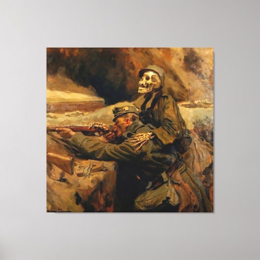 Hans Larwin - Soldat und Tod (1917) Leinwanddruck (Vorderseite)