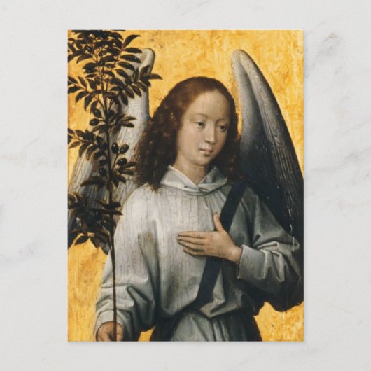 Hans Memling - Angel Holding a Olive Branch Postkarte (Vorderseite)