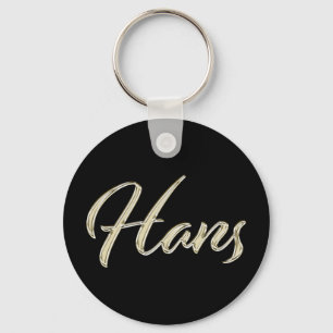 Hans Name whitegold Button Schlüsselger Schlüsselanhänger