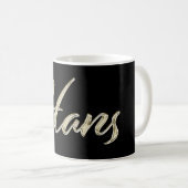 Hans Name whitegold Tasse Teetasse Kaffeetasse (VorderseiteRechts)
