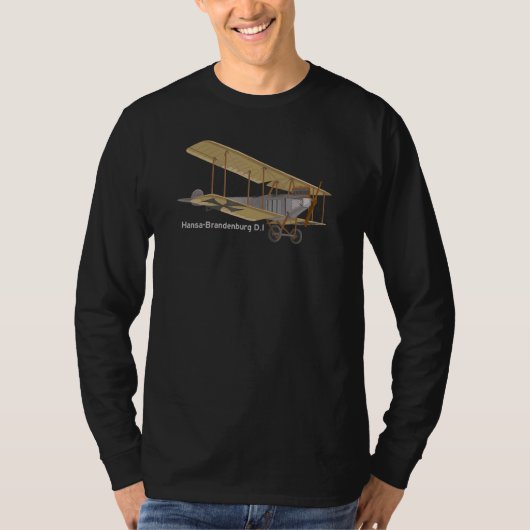 Hansa Brandenburg di German Ww1 Fighter Biplane Di T-Shirt (Vorderseite)