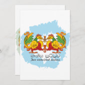 Hansa Puttuwa – Two Entwined Swans Feiertagskarte (Vorne/Hinten)