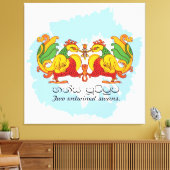 Hansa Puttuwa – Two Entwined Swans Leinwanddruck (Insitu (Wohnzimmer))