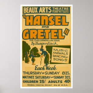 Hansel u. Gretel Boston WPA 1940 Poster