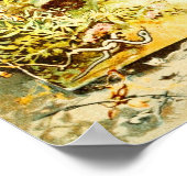 Hansel und Gretel an der Hütte Gingerbread Poster (Ecke)