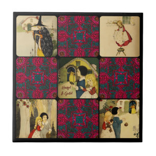 Hansel und Gretel Collage Keramik Tile Fliese