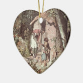 Hänsel und Gretel – Gebrüder Grimm Märchen Keramik Ornament (Links)