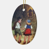 Hansel und Gretel gehen in das Holz voran Keramikornament (Links)
