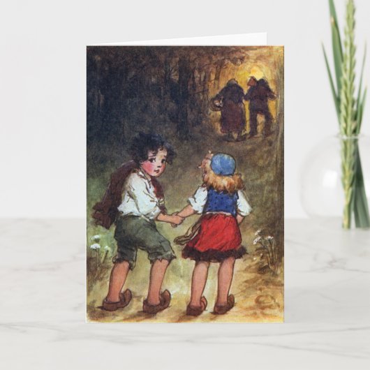Hansel und Gretel gehen in den Wald Karte (Vorderseite)