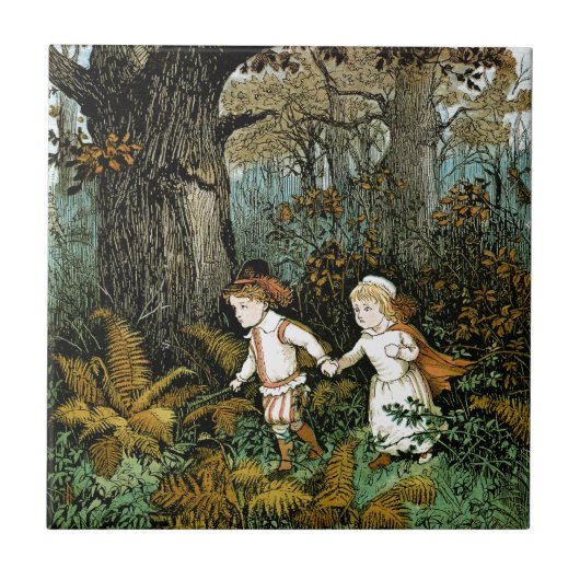 Hansel und Gretel Illustration Fliese (Vorderseite)