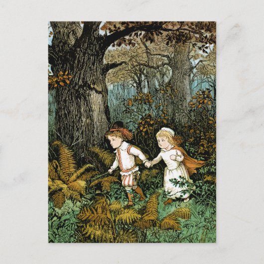 Hansel und Gretel Illustration Postkarte (Vorderseite)