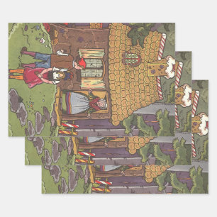 Hänsel und Gretel, Märchen von Hauman in altertüml Geschenkpapier Set