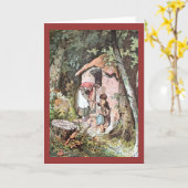 Hansel und Gretel mit der bösen Hexe Karte (Gelbe Blume)
