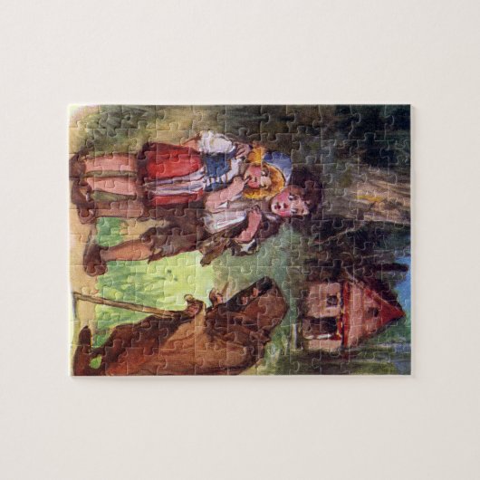 Hansel und Gretel treffen die Hexe Puzzle (Horizontal)
