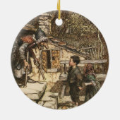Hansel und Gretel treffen sich zur Hexe Keramik Ornament (Hinten)