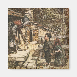 Hansel und Gretel treffen sich zur Hexe Magnet
