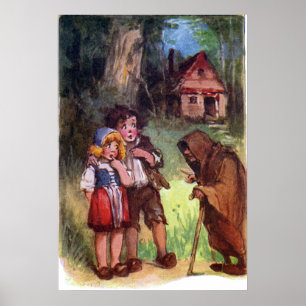 Hansel und Gretel treffen sich zur Hexe Poster