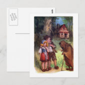 Hansel und Gretel treffen sich zur Hexe Postkarte (Vorne/Hinten)