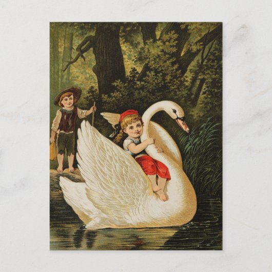 Hansel und Gretel und der Swan Postkarte (Vorderseite)
