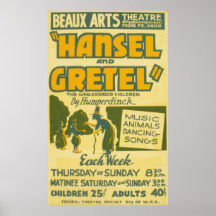 Hansel und Gretel Vintag Theaterposter Poster