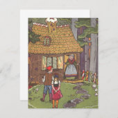 Hansel und Gretel, Vintage Märchen von Hauman Einladung (Vorne/Hinten)