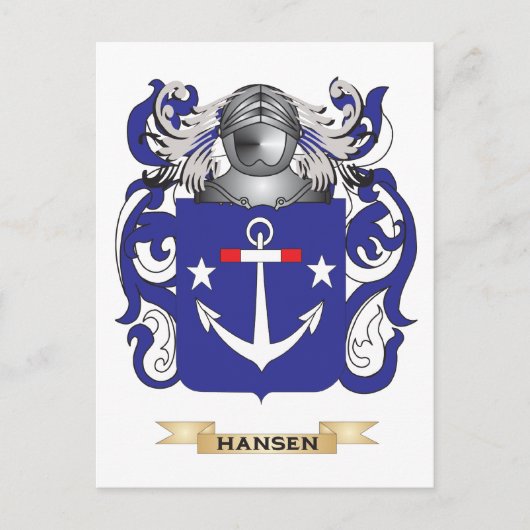 Hansen-(Dänemark)-Wappen (Familienwappen) Postkarte (Vorderseite)