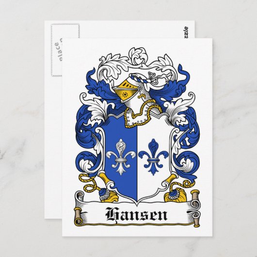 Hansen Familienwappen Postkarte (Vorne/Hinten)