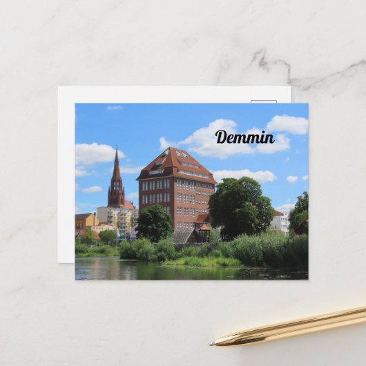 Hansestadt Demmin, Mecklenburg-Vorpommern Deutsch Postkarte (Vorderseite/Rückseite Beispiel)