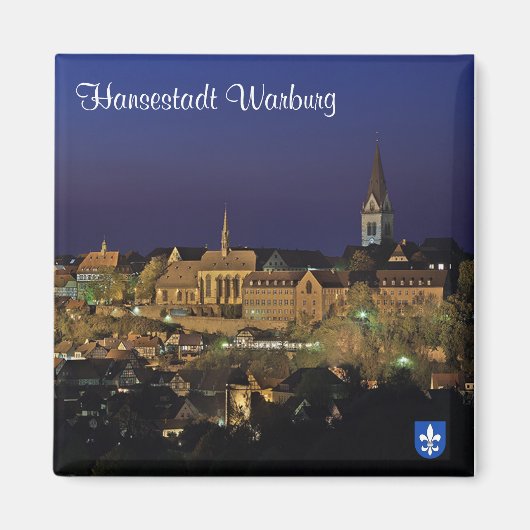 Hansestadt Warburg bei Nacht Magnet (Vorne)