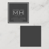 Hansom Gray & Dark Gray Beruflich Quadratische Visitenkarte (Vorne/Hinten)