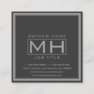 Hansom Grey & Dark Grey Professional Quadratische Visitenkarte