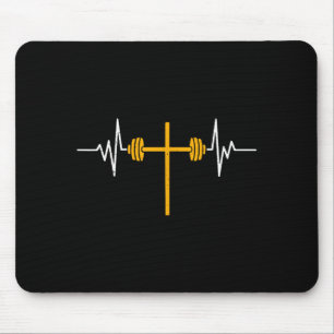 Hantelkreuz Hantel Jesus Lustig Christlich Worko Mousepad