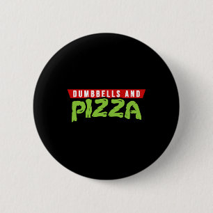 Hanteln und Pizza Lustige süße Schildkröte Themen- Button
