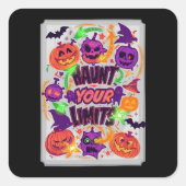 Hantieren Sie Ihre Grenzen Neon Halloween Quadratischer Aufkleber (Vorderseite)