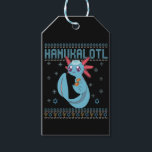 Hanukalotl Funny Axolotl Hanukkah Ugly Sweater Geschenkanhänger<br><div class="desc">chanukah, menorah, hanukkah, dreidel, jüdisch, hässlich, Pullover, axolotl, Weihnachten, gestrickt</div>