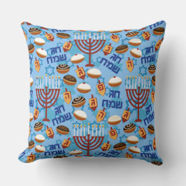 Hanukiahs, Menorahs und Candles Muster Kissen