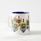 Hanukka Dreidel-Tasse Zweifarbige Tasse (Vorderseite Links)