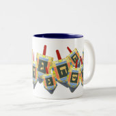 Hanukka Dreidel-Tasse Zweifarbige Tasse (VorderseiteRechts)