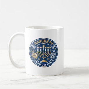 Hanukka-Fest der Lichter Menora & Dreidel Kaffeetasse