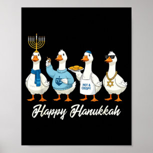 Hanukka-Gans Frohes Hanukkah Menora Dreidel Jude Poster