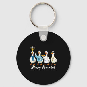 Hanukka-Gans Frohes Hanukkah Menora Dreidel Jude Schlüsselanhänger