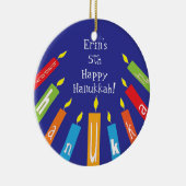 Hanukka Happy Candles Keramik Ornament (Rechts)