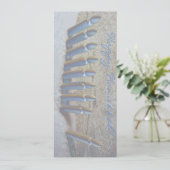 Hanukka im Schnee! Flachkarte auf metallischem Pap Einladung (Stehend Vorderseite)