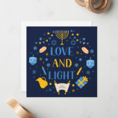 Hanukka-Liebe und leichte Grußkarte Mitteilungskarte (Vorderseite/Rückseite Beispiel)